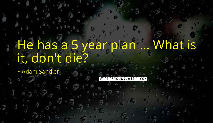 Adam Sandler Quotes: He has a 5 year plan ... What is it, don't die?