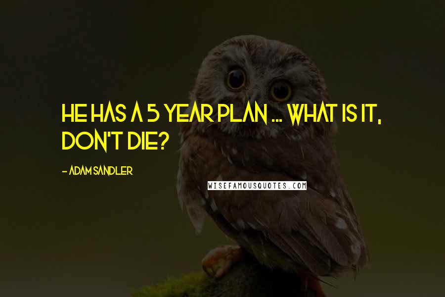 Adam Sandler Quotes: He has a 5 year plan ... What is it, don't die?