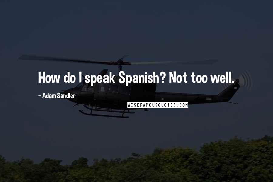 Adam Sandler Quotes: How do I speak Spanish? Not too well.