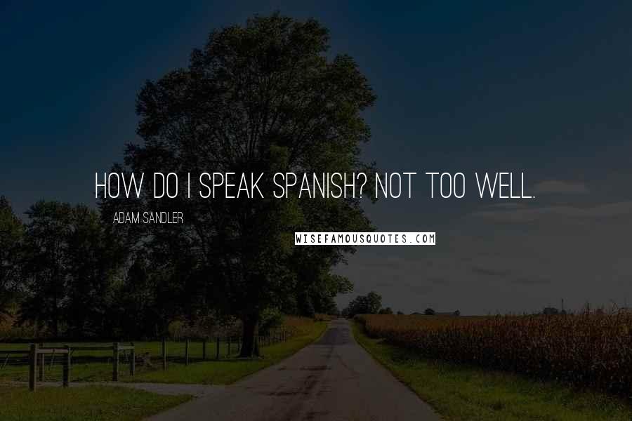 Adam Sandler Quotes: How do I speak Spanish? Not too well.