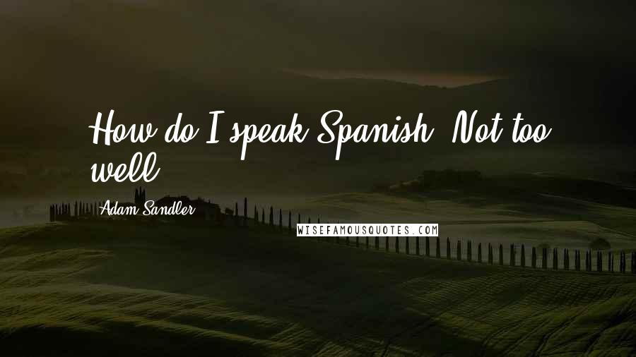 Adam Sandler Quotes: How do I speak Spanish? Not too well.