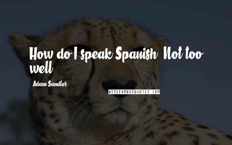 Adam Sandler Quotes: How do I speak Spanish? Not too well.