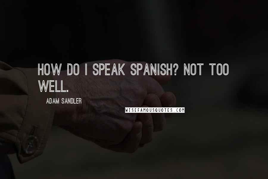 Adam Sandler Quotes: How do I speak Spanish? Not too well.