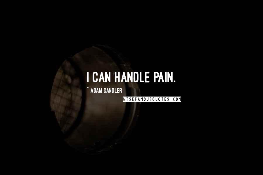 Adam Sandler Quotes: I can handle pain.