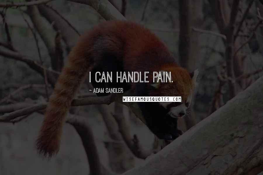 Adam Sandler Quotes: I can handle pain.