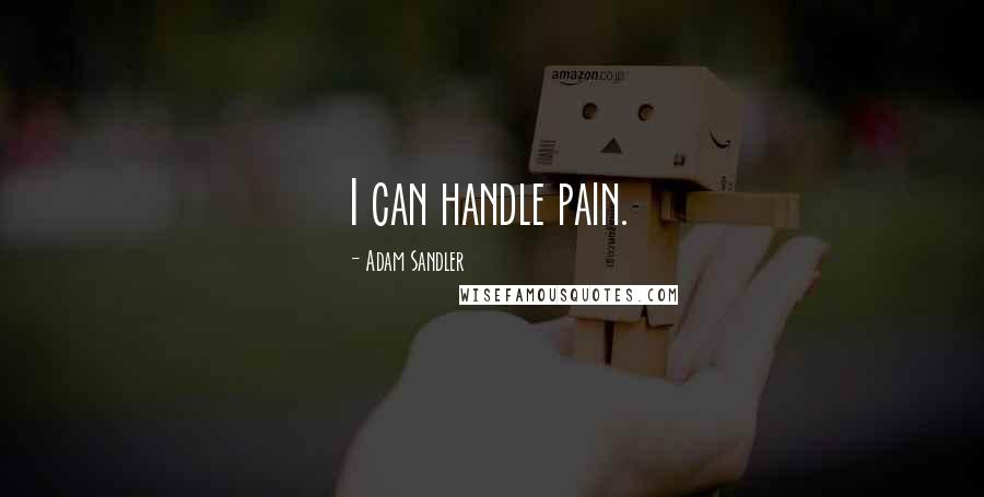 Adam Sandler Quotes: I can handle pain.