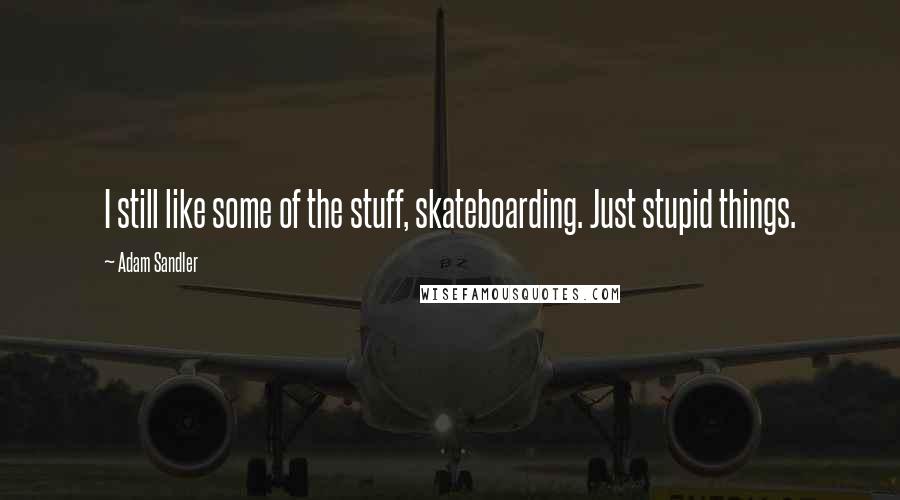 Adam Sandler Quotes: I still like some of the stuff, skateboarding. Just stupid things.