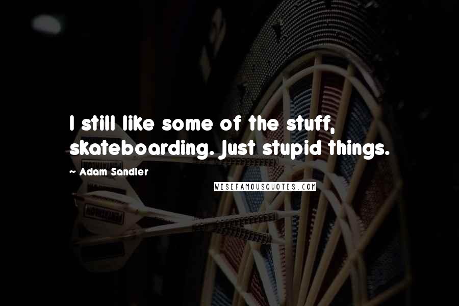 Adam Sandler Quotes: I still like some of the stuff, skateboarding. Just stupid things.