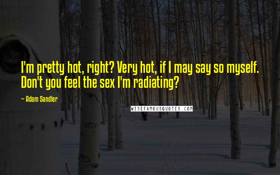 Adam Sandler Quotes: I'm pretty hot, right? Very hot, if I may say so myself. Don't you feel the sex I'm radiating?