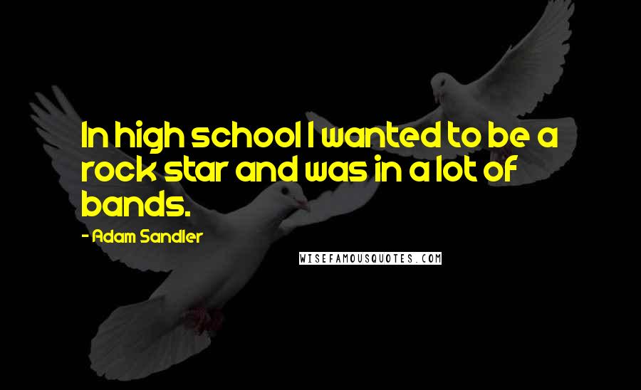 Adam Sandler Quotes: In high school I wanted to be a rock star and was in a lot of bands.