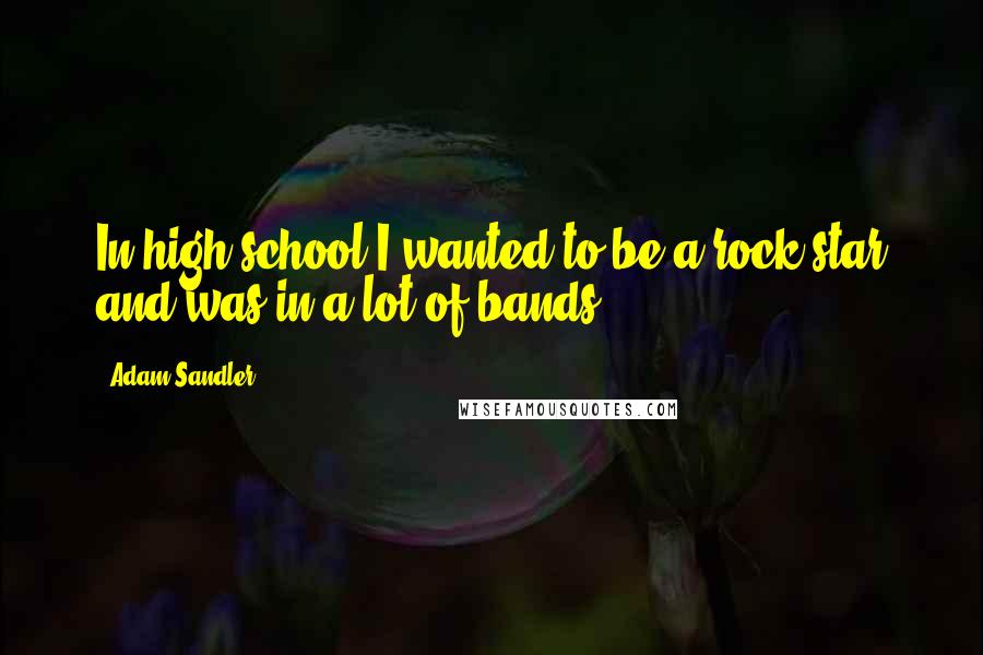 Adam Sandler Quotes: In high school I wanted to be a rock star and was in a lot of bands.