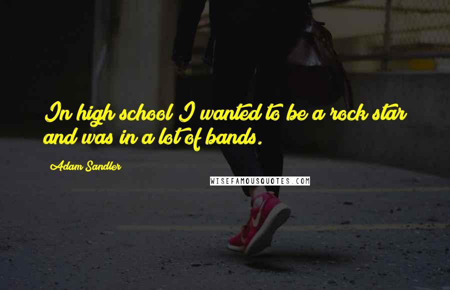 Adam Sandler Quotes: In high school I wanted to be a rock star and was in a lot of bands.