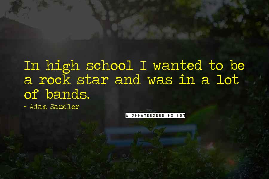 Adam Sandler Quotes: In high school I wanted to be a rock star and was in a lot of bands.