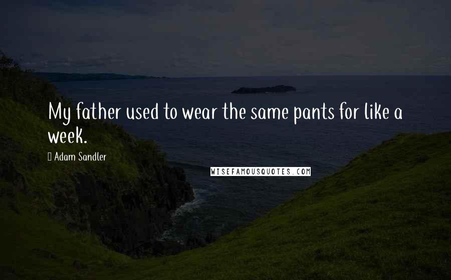 Adam Sandler Quotes: My father used to wear the same pants for like a week.