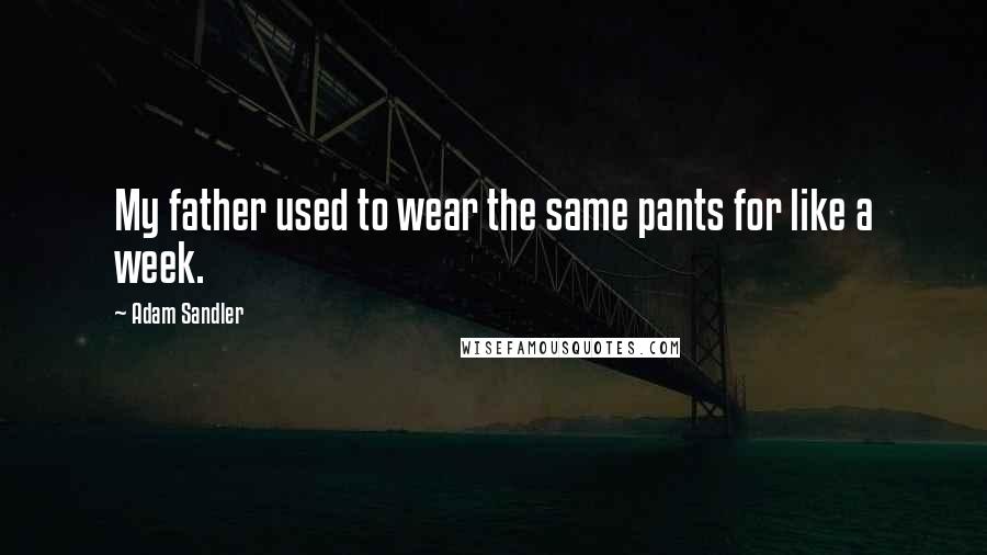 Adam Sandler Quotes: My father used to wear the same pants for like a week.