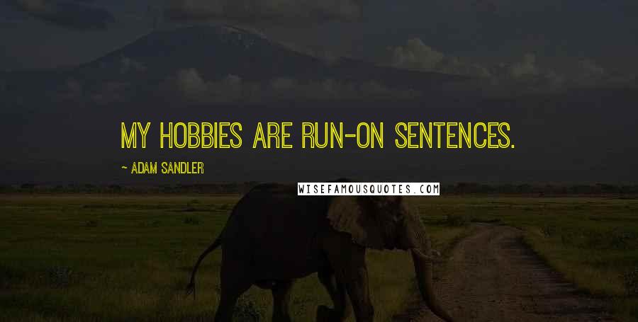 Adam Sandler Quotes: My hobbies are run-on sentences.