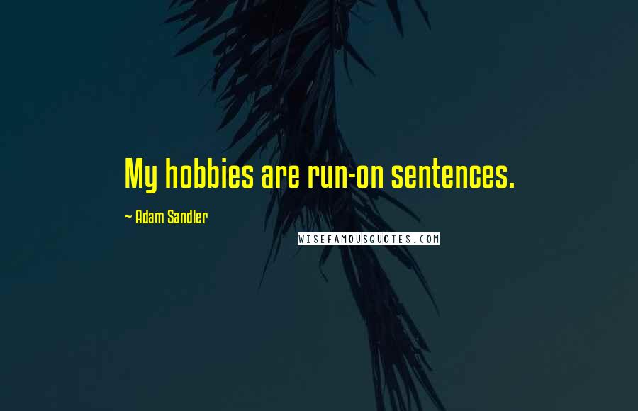 Adam Sandler Quotes: My hobbies are run-on sentences.