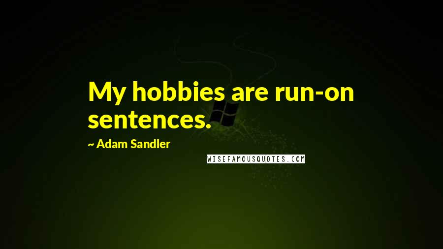 Adam Sandler Quotes: My hobbies are run-on sentences.