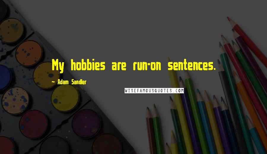 Adam Sandler Quotes: My hobbies are run-on sentences.