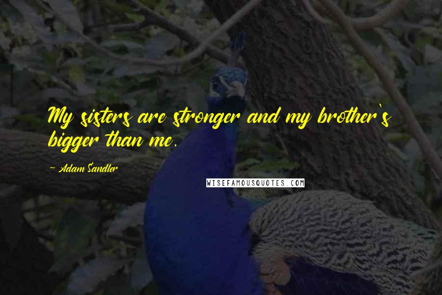 Adam Sandler Quotes: My sisters are stronger and my brother's bigger than me.