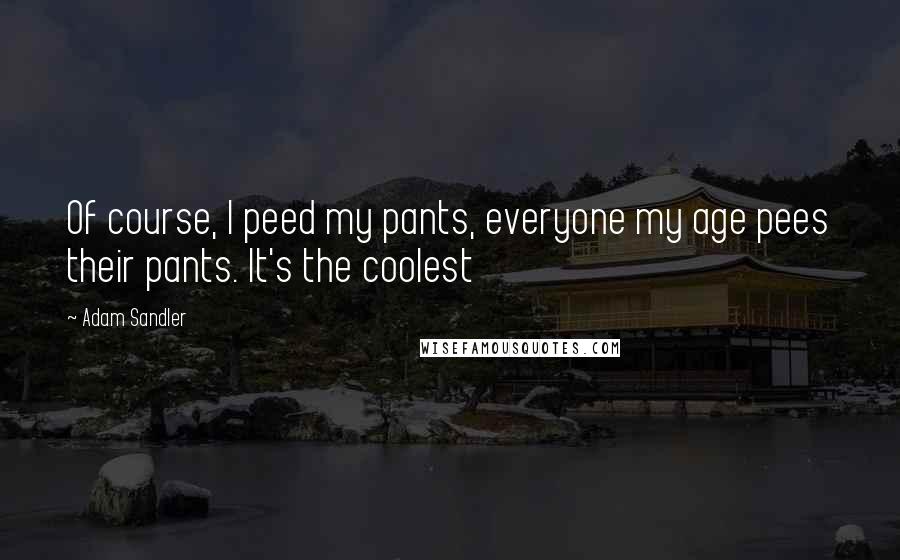 Adam Sandler Quotes: Of course, I peed my pants, everyone my age pees their pants. It's the coolest