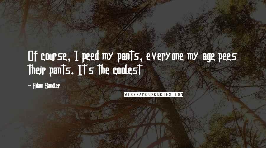 Adam Sandler Quotes: Of course, I peed my pants, everyone my age pees their pants. It's the coolest