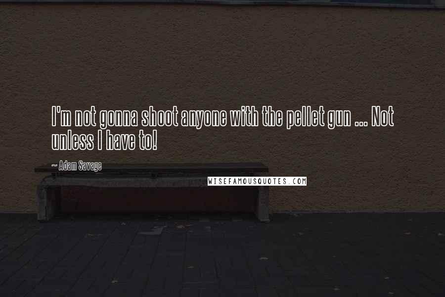 Adam Savage Quotes: I'm not gonna shoot anyone with the pellet gun ... Not unless I have to!