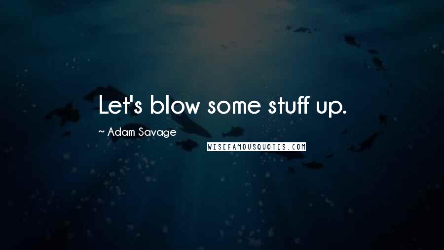 Adam Savage Quotes: Let's blow some stuff up.