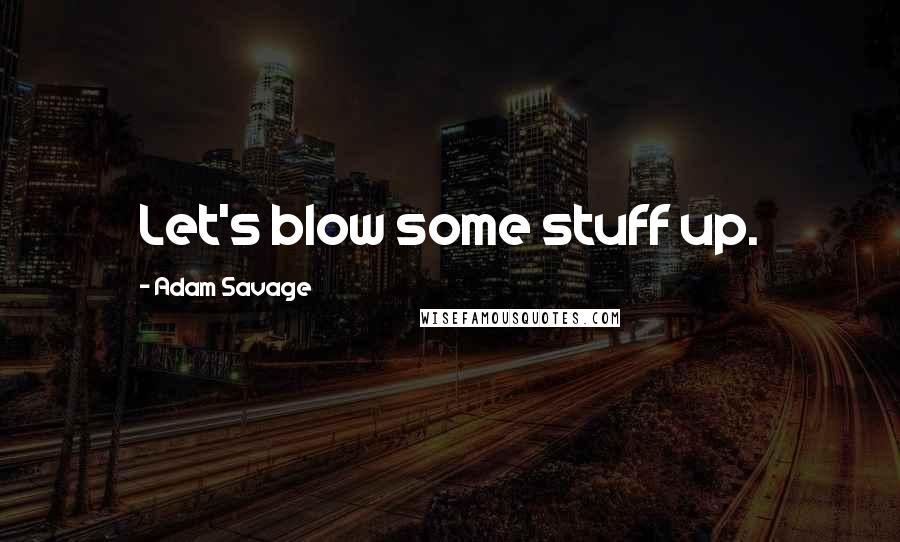 Adam Savage Quotes: Let's blow some stuff up.