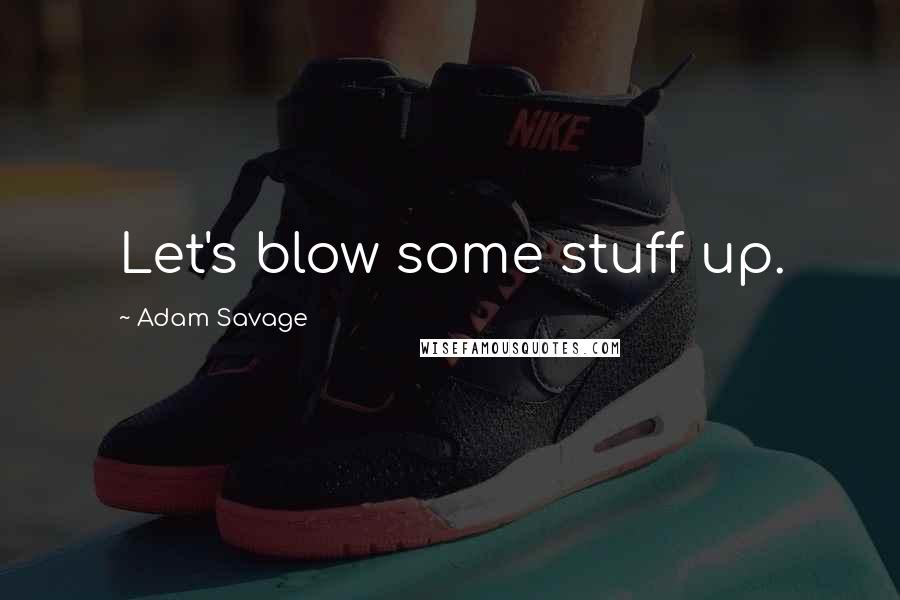 Adam Savage Quotes: Let's blow some stuff up.