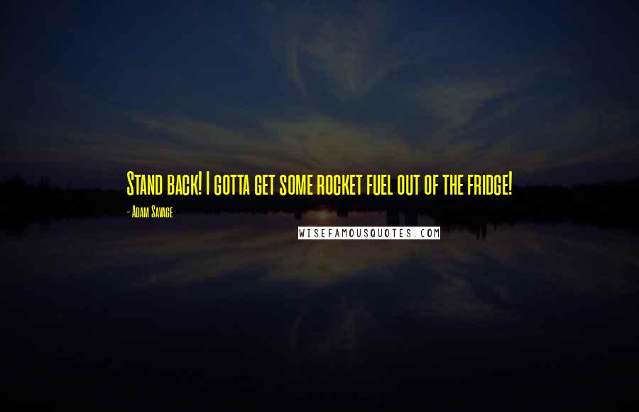 Adam Savage Quotes: Stand back! I gotta get some rocket fuel out of the fridge!