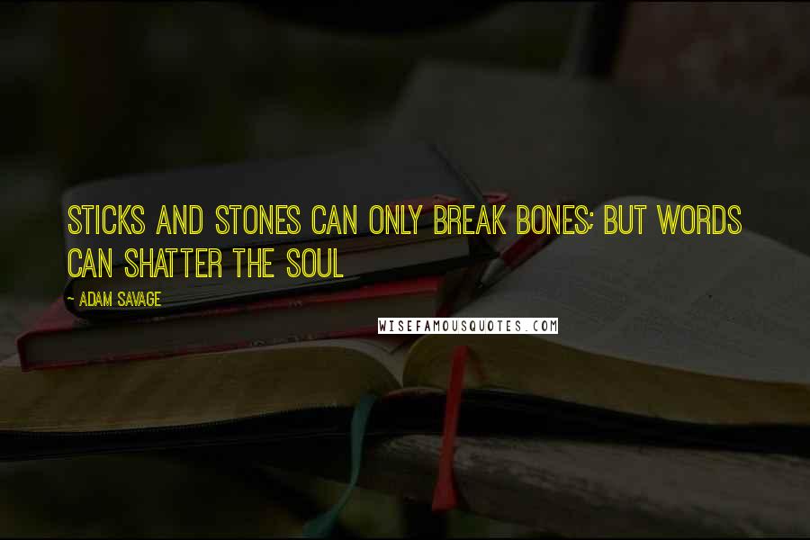 Adam Savage Quotes: Sticks and stones can only break bones; but words can shatter the soul