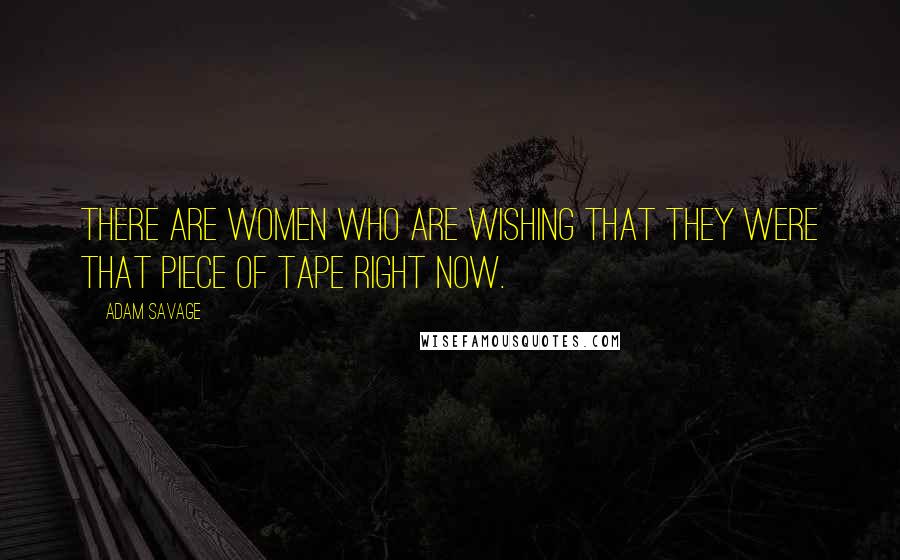 Adam Savage Quotes: There are women who are wishing that they were that piece of tape right now.