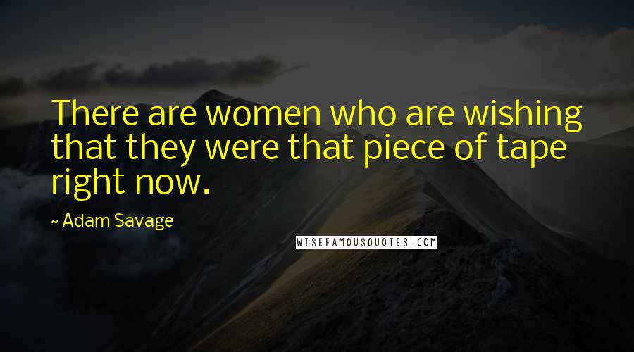 Adam Savage Quotes: There are women who are wishing that they were that piece of tape right now.