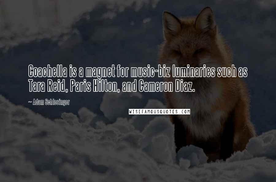 Adam Schlesinger Quotes: Coachella is a magnet for music-biz luminaries such as Tara Reid, Paris Hilton, and Cameron Diaz.