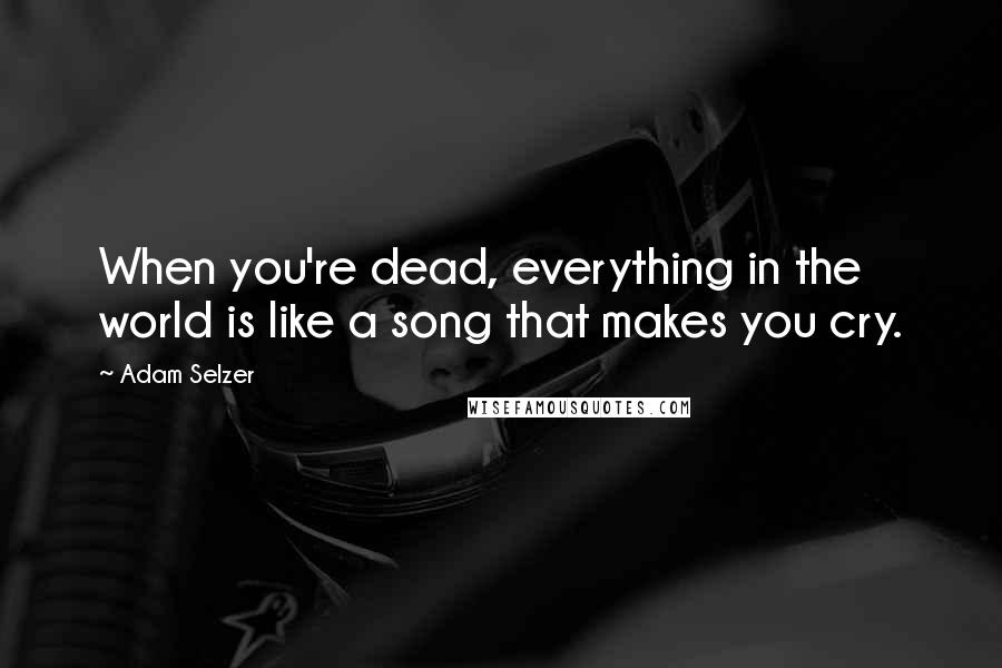 Adam Selzer Quotes: When you're dead, everything in the world is like a song that makes you cry.