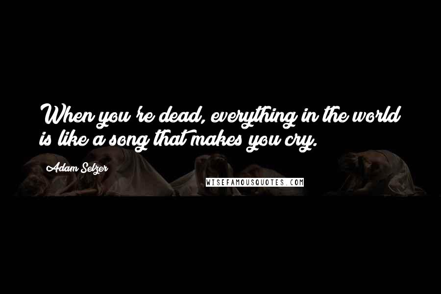 Adam Selzer Quotes: When you're dead, everything in the world is like a song that makes you cry.