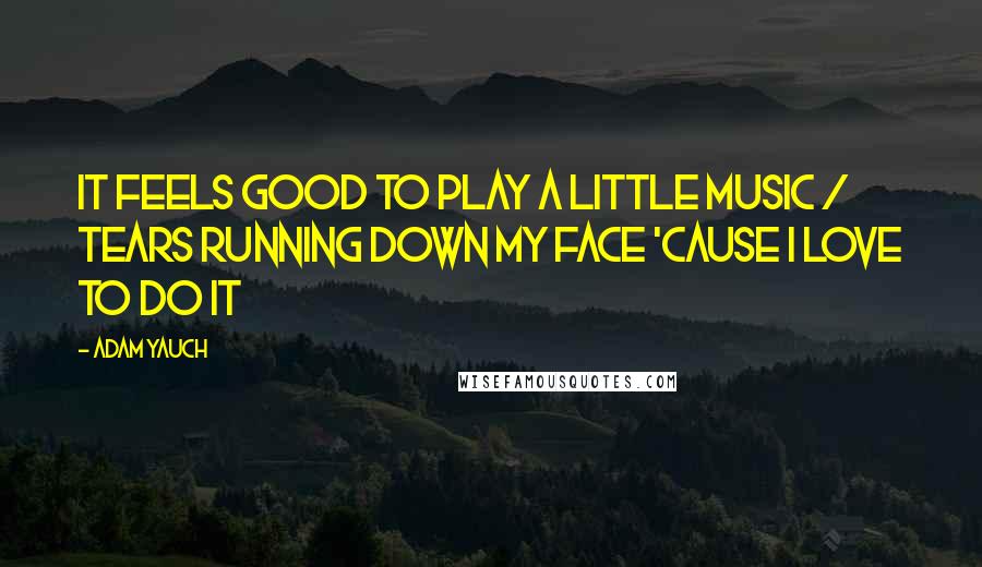 Adam Yauch Quotes: It feels good to play a little music / Tears running down my face 'cause I love to do it