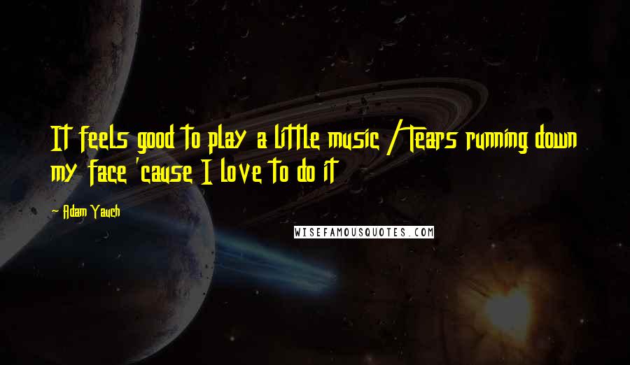Adam Yauch Quotes: It feels good to play a little music / Tears running down my face 'cause I love to do it