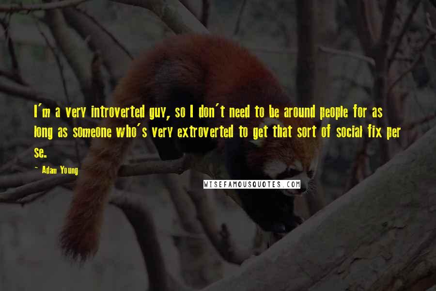 Adam Young Quotes: I'm a very introverted guy, so I don't need to be around people for as long as someone who's very extroverted to get that sort of social fix per se.