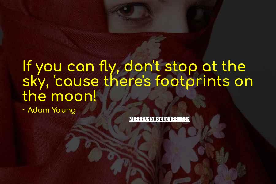 Adam Young Quotes: If you can fly, don't stop at the sky, 'cause there's footprints on the moon!