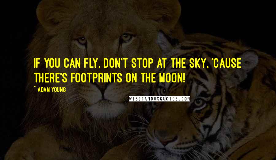 Adam Young Quotes: If you can fly, don't stop at the sky, 'cause there's footprints on the moon!