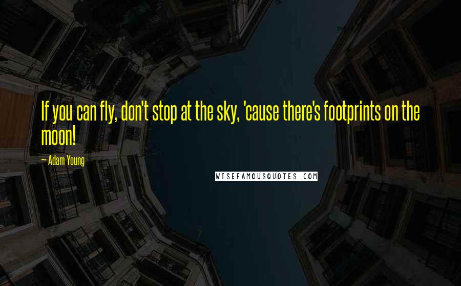 Adam Young Quotes: If you can fly, don't stop at the sky, 'cause there's footprints on the moon!