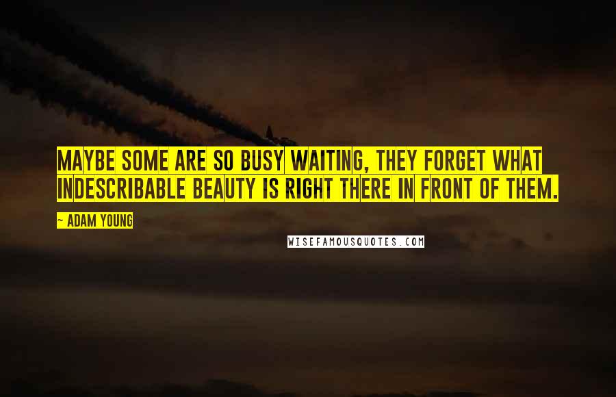 Adam Young Quotes: Maybe some are so busy waiting, they forget what indescribable beauty is right there in front of them.