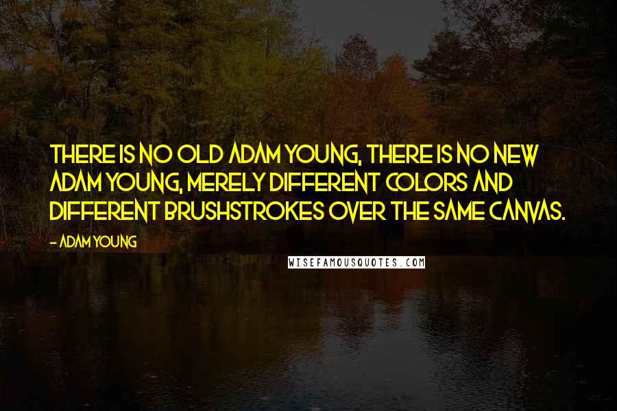 Adam Young Quotes: There is no old Adam Young, there is no new Adam Young, merely different colors and different brushstrokes over the same canvas.