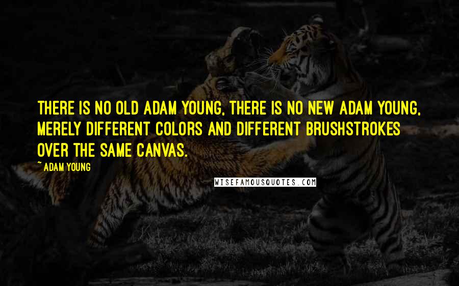 Adam Young Quotes: There is no old Adam Young, there is no new Adam Young, merely different colors and different brushstrokes over the same canvas.