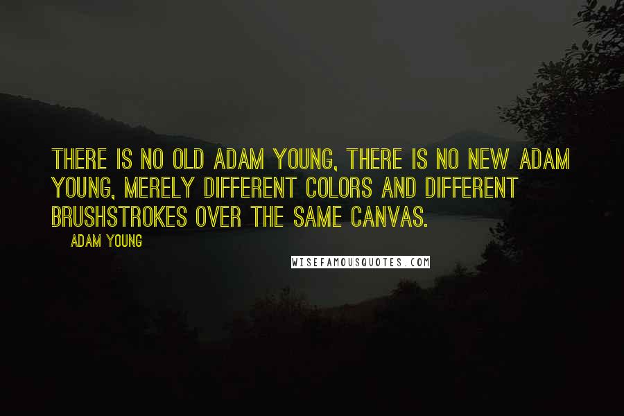 Adam Young Quotes: There is no old Adam Young, there is no new Adam Young, merely different colors and different brushstrokes over the same canvas.