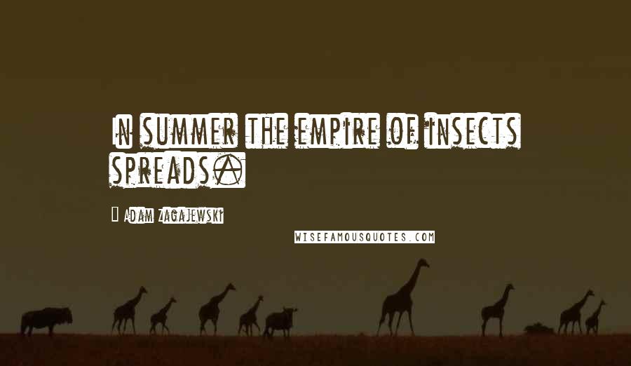 Adam Zagajewski Quotes: In summer the empire of insects spreads.