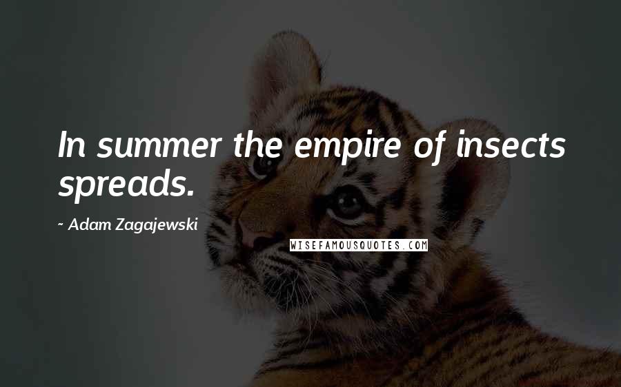 Adam Zagajewski Quotes: In summer the empire of insects spreads.