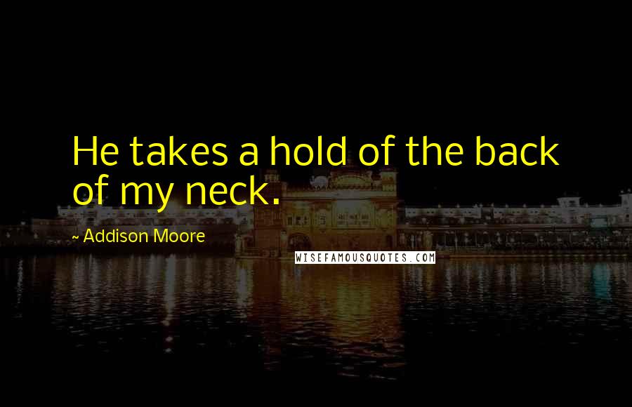 Addison Moore Quotes: He takes a hold of the back of my neck.